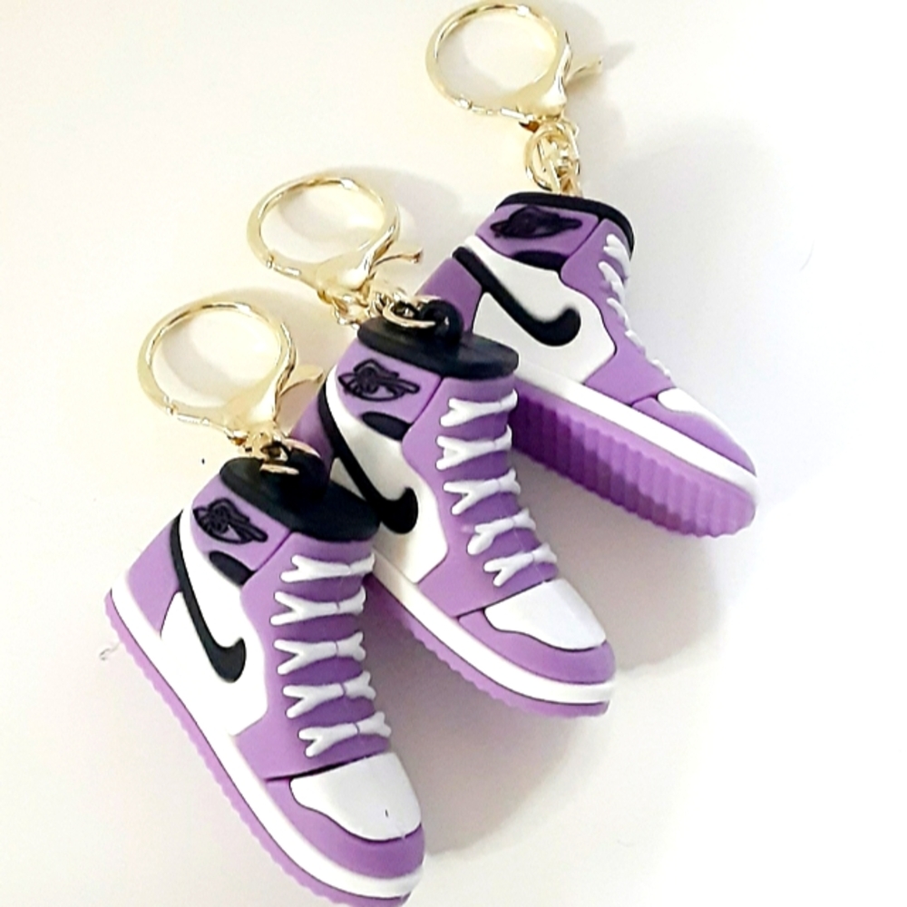 Purple and White Nike Air Jordan Sneaker Keychains (1 for $8) (2 for $14)